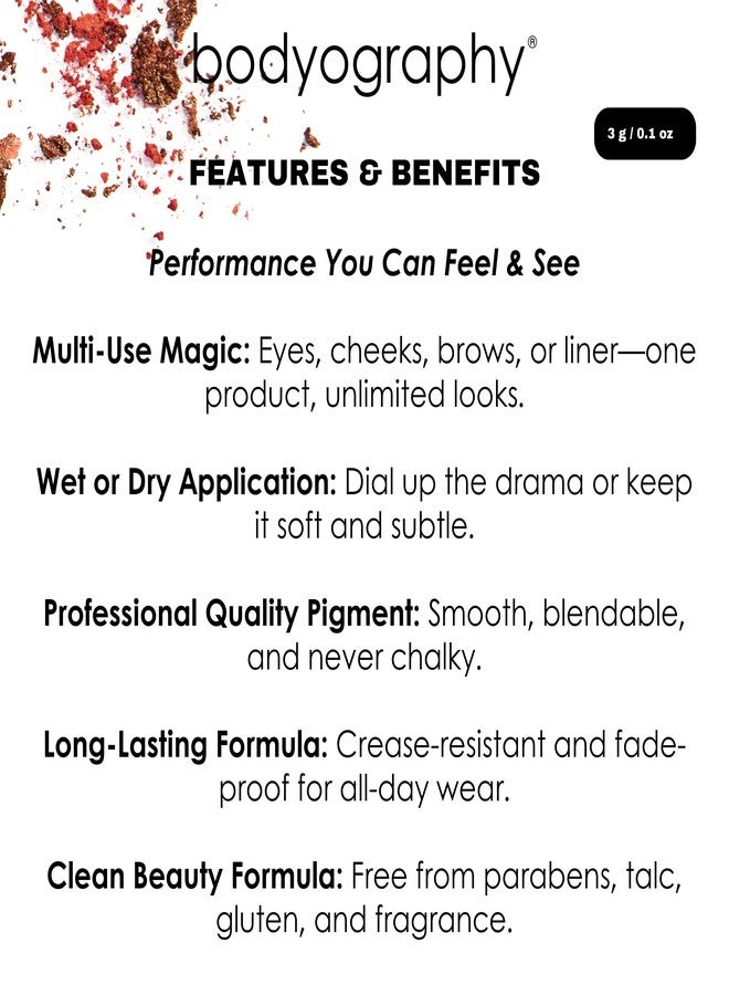 Bodyography Expressions Eye Shadow – Sable (Deep Brown (Matte)), Multi-Functional, Long-Wearing Powder for Eyes, Cheeks & Brows, Buildable, Silky Finish, Vegan, Talc-Free - Image 4